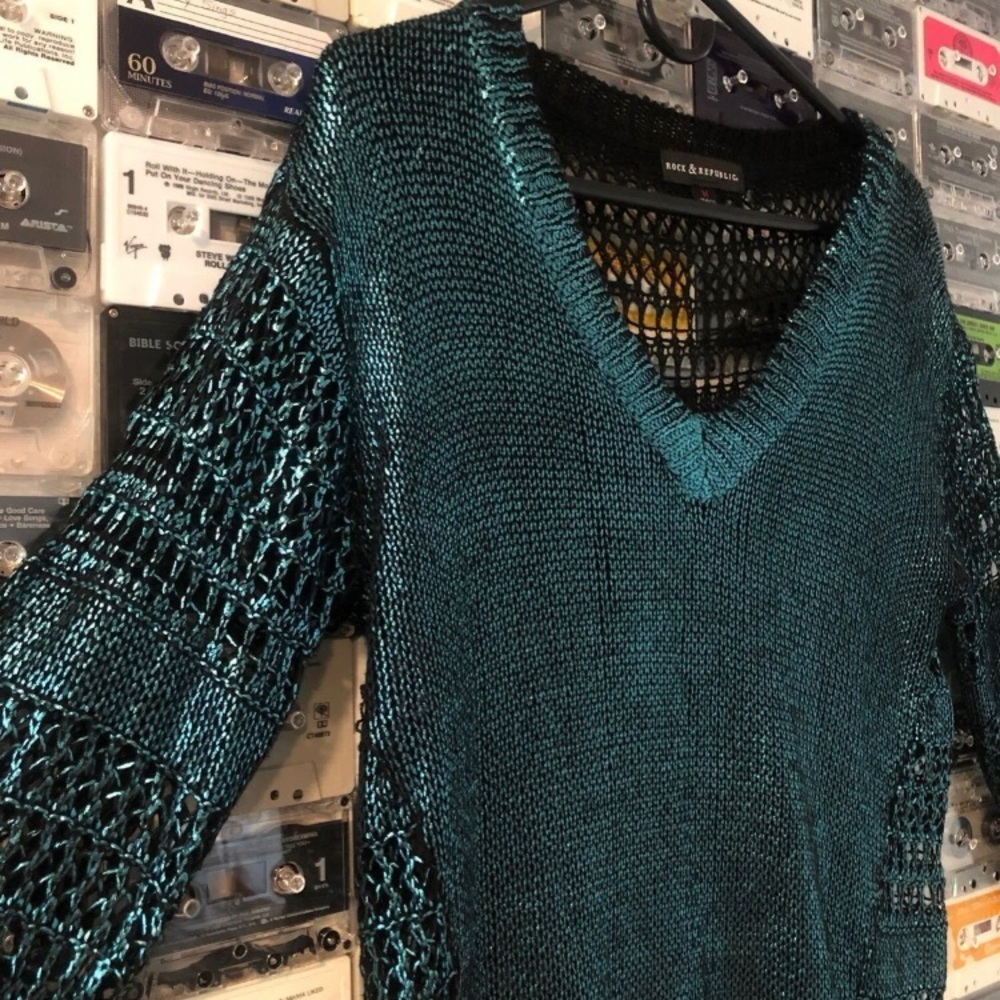Metallic Teal Sweater